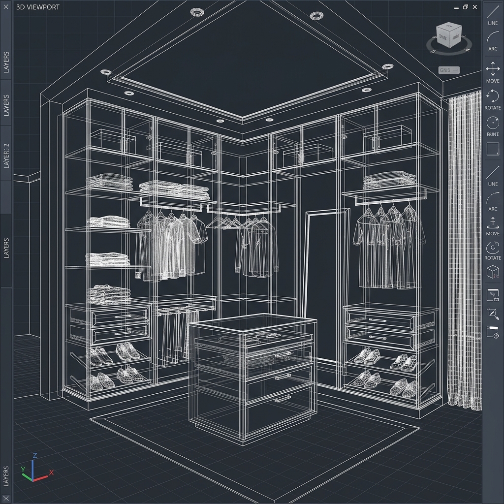 3D CAD kitchen visualization render